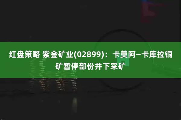 红盘策略 紫金矿业(02899)：卡莫阿—卡库拉铜矿暂停部份井下采矿
