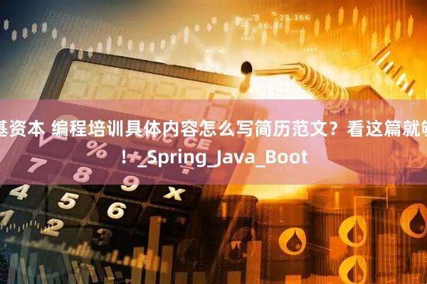 宏基资本 编程培训具体内容怎么写简历范文？看这篇就够了！_Spring_Java_Boot
