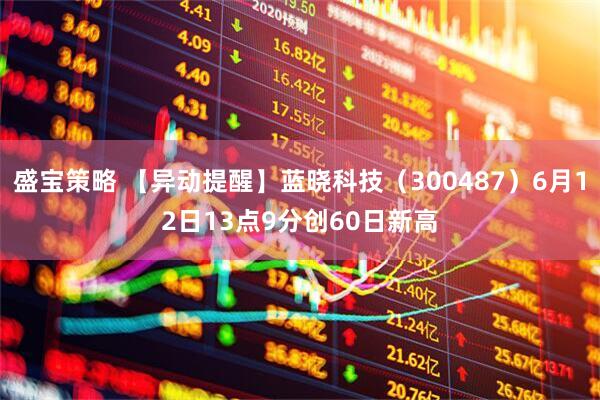 盛宝策略 【异动提醒】蓝晓科技（300487）6月12日13点9分创60日新高